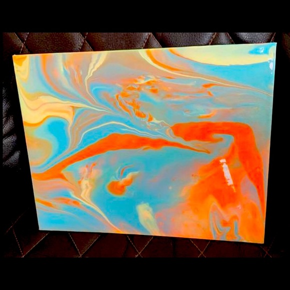 unique 10”x8”x10” abstract canvas board painting - Picture 1 of 4